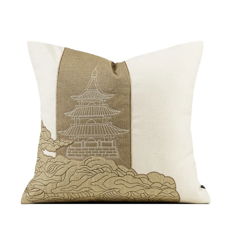 Chinoiserie Pagoda Embroidery Pillow Cover Linen Blend Patchwork Cushion Case Retro Art Decorative Pillows for Asian Home Decor
Chinoiserie Pagoda Embroidery Pillow Cover Linen Blend Patchwork Cushion Case Retro Art Decorative Pillows for Asian Home Decor