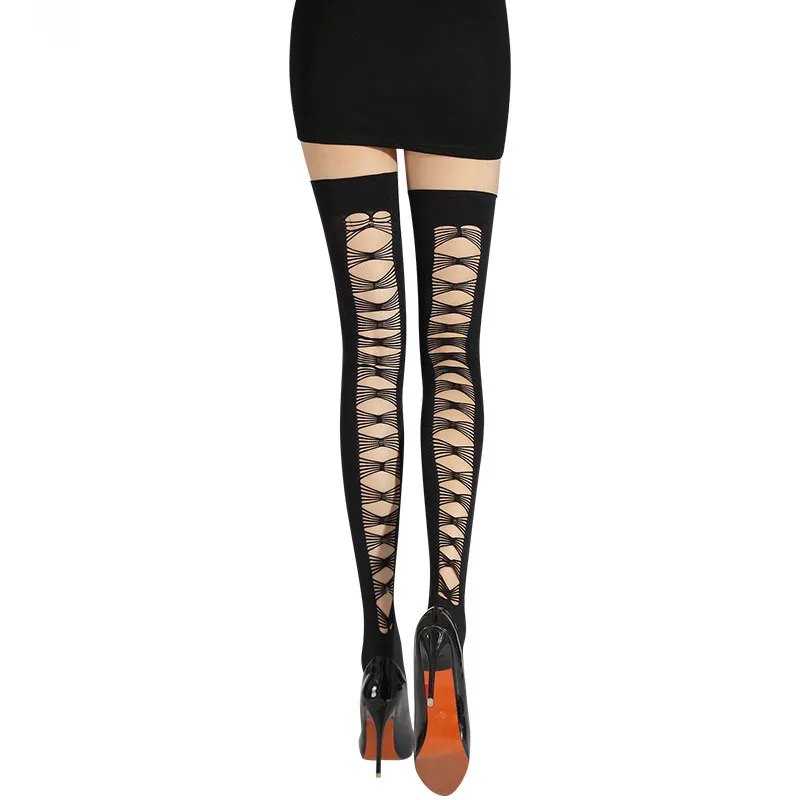 Sexy Fashionable Thigh-High Stockings Lace-Up Stylish Over-The-Knee Socks Pantyhose Hold on Caring Lady Fishnet Tights for Women
Sexy Fashionable Thigh-High Stockings Lace-Up Stylish Over-The-Knee Socks Pantyhose Hold on Caring Lady Fishnet Tights for Women