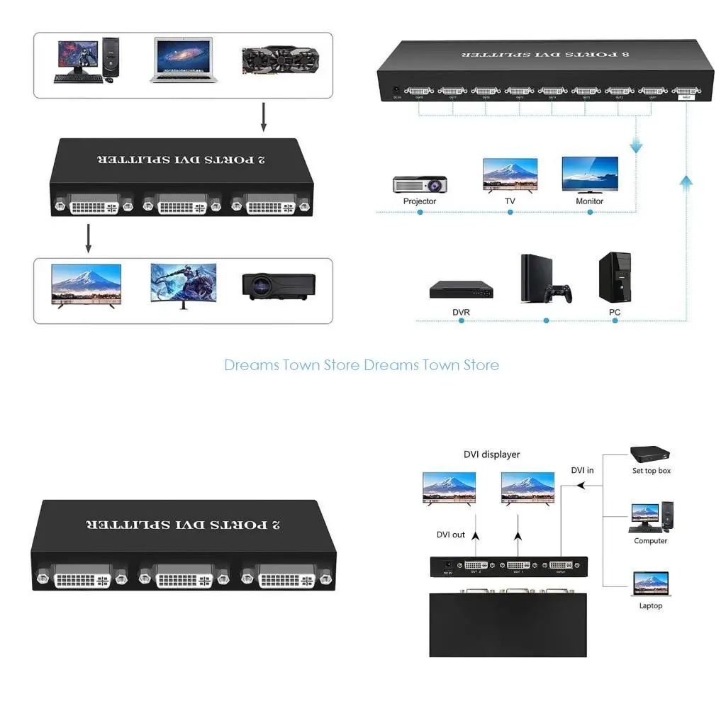 HX6A 2/4/8 Port DVI Splitters 1 Input 2/4/8 Output Distributor Duplicators 1080p
HX6A 2/4/8 Port DVI Splitters 1 Input 2/4/8 Output Distributor Duplicators 1080p