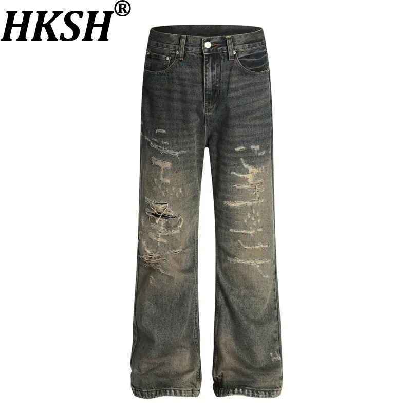HKSH Spring Summer New Men Punk Heavy Chic Ins Ripped Jeans Distressed Streetwear Trend Washed Loose Straight Denim Pants HK6489
HKSH Spring Summer New Men Punk Heavy Chic Ins Ripped Jeans Distressed Streetwear Trend Washed Loose Straight Denim Pants HK6489