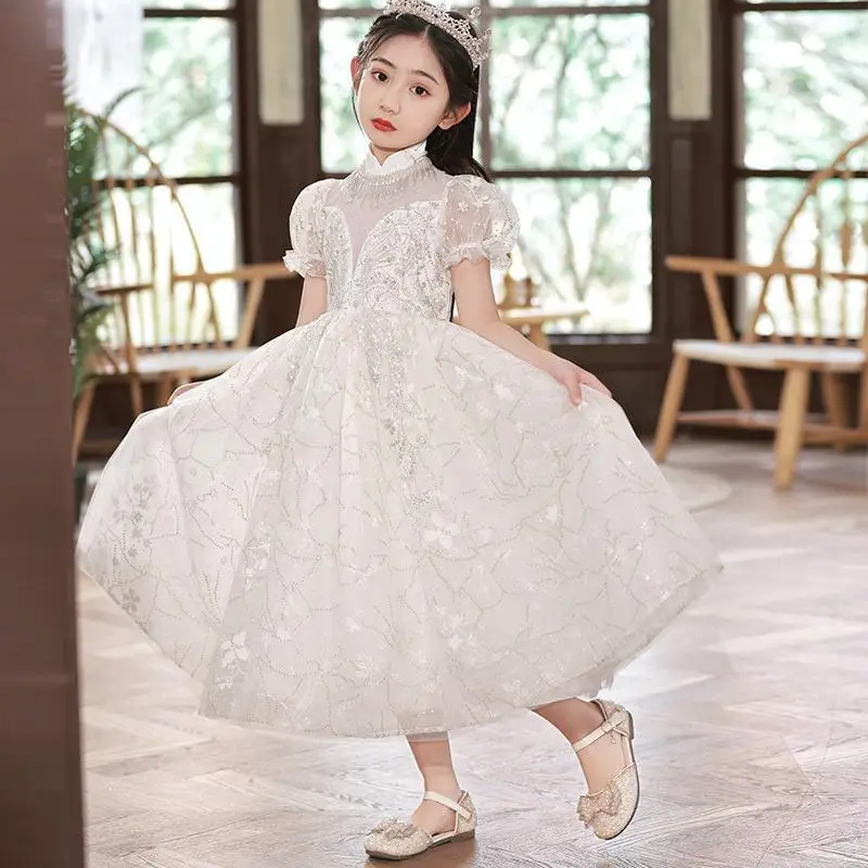 Children's New Mesh Puff Sleeve Piano Performance New Year Embroidered Princess Dress
Children's New Mesh Puff Sleeve Piano Performance New Year Embroidered Princess Dress