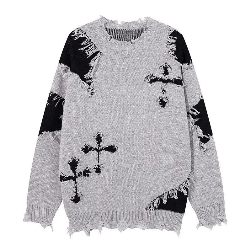 Свободный вязаный свитер в стиле ретро в стиле хип-хоп с цветным воротником для мужчин и женщин, осенне-зимняя повседневная одежда, дизайн с дырочками
Свободный вязаный свитер в стиле ретро в стиле хип-хоп с цветным воротником для мужчин и женщин, осенне-зимняя повседневная одежда, дизайн с дырочками