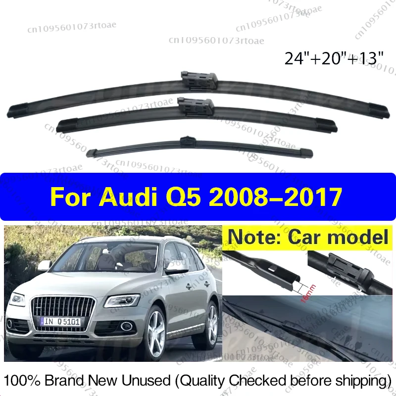 Для Audi Q5 2008-2017 стеклоочиститель с левым рулем, передние и задние щетки стеклоочистителя, лобовое стекло, автомобильная щетка от дождя 2014 2015 2016 24 "+ 20" + 13" 
Для Audi Q5 2008-2017 стеклоочиститель с левым рулем, передние и задние щетки стеклоочистителя, лобовое стекло, автомобильная щетка от дождя 2014 2015 2016 24 "+ 20" + 13"