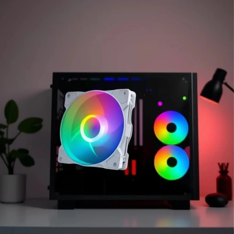 12cm 9 Blades Computer Fans With RGB Atmosphere Lamp Light High Cooling Performance Gaming PC Cooler Low Noise
12cm 9 Blades Computer Fans With RGB Atmosphere Lamp Light High Cooling Performance Gaming PC Cooler Low Noise