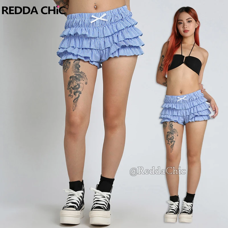 REDDACHiC клетчатые многослойные женские шорты с рюшами, шаровары в клетку с бантом и эластичной резинкой на талии, мини-шорты Kawaii, летняя повседневная одежда
REDDACHiC клетчатые многослойные женские шорты с рюшами, шаровары в клетку с бантом и эластичной резинкой на талии, мини-шорты Kawaii, летняя повседневная одежда