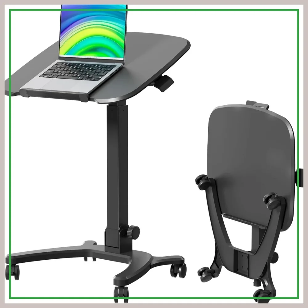 Foldable Mobile Standing Desk, 27"x21" Portable Rolling Laptop Cart with 90° Tiltable Board, Height Adjustable Mobile Desk Workstation with Wheels, Folding Table for Home Office, Black
Foldable Mobile Standing Desk, 27"x21" Portable Rolling Laptop Cart with 90° Tiltable Board, Height Adjustable Mobile Desk Workstation with Wheels, Folding Table for Home Office, Black