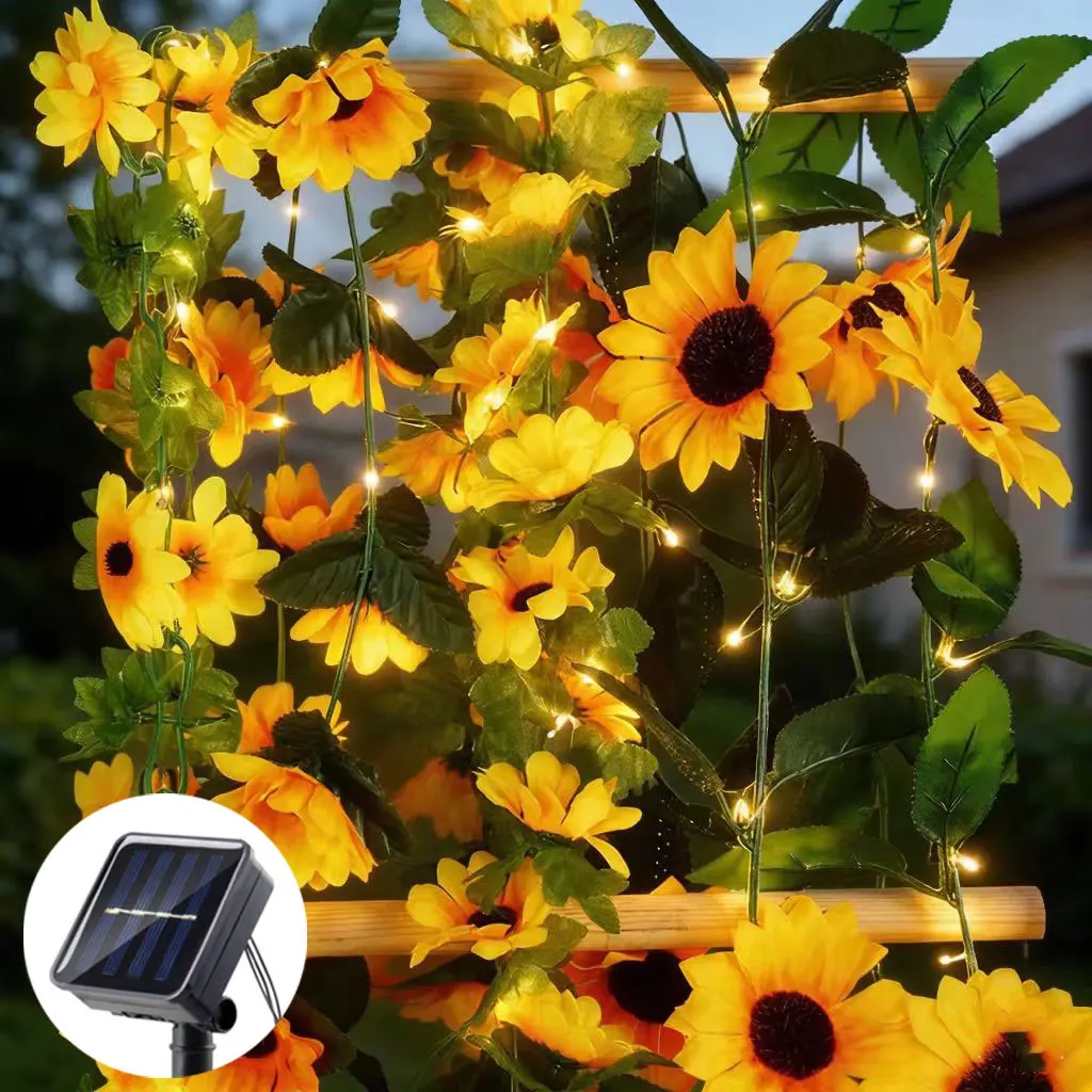 Solar LED Sunflower String Lights Fairy Garden Light Wedding Party Decoration Christmas Home Decor Outdoor Wall Plant Wreath
Solar LED Sunflower String Lights Fairy Garden Light Wedding Party Decoration Christmas Home Decor Outdoor Wall Plant Wreath