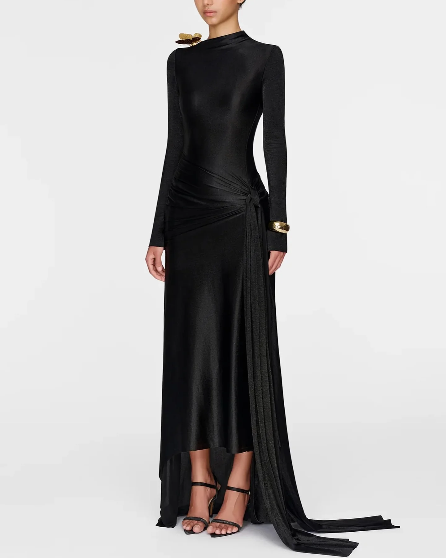 Customized Classic High Collar Long Sleeves Panel Train Evening Dresses Graceful Pleats Jersey Robe de soirée Vestido
Customized Classic High Collar Long Sleeves Panel Train Evening Dresses Graceful Pleats Jersey Robe de soirée Vestido