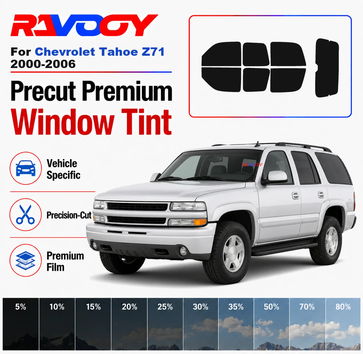 Premium Precut Window Tint Kit Front Rear Windows Rear Windshield For Chevrolet Tahoe Z71 2000-2006 Car Solar Nano Ceramic Film
Premium Precut Window Tint Kit Front Rear Windows Rear Windshield For Chevrolet Tahoe Z71 2000-2006 Car Solar Nano Ceramic Film