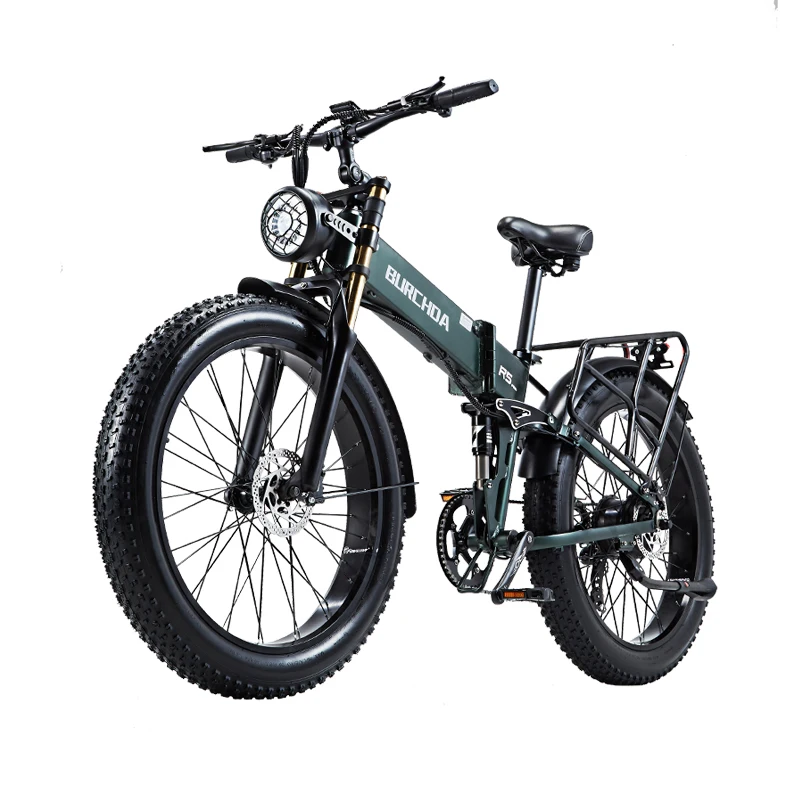 Электрический дорожный велосипед MTB, складной велосипед Burchda R5 PRO, литиевая батарея 48В20Ач, 26-дюймовые 7-скоростные фэтбайки с шинами 4.0, алюминиевый сплав
Электрический дорожный велосипед MTB, складной велосипед Burchda R5 PRO, литиевая батарея 48В20Ач, 26-дюймовые 7-скоростные фэтбайки с шинами 4.0, алюминиевый сплав