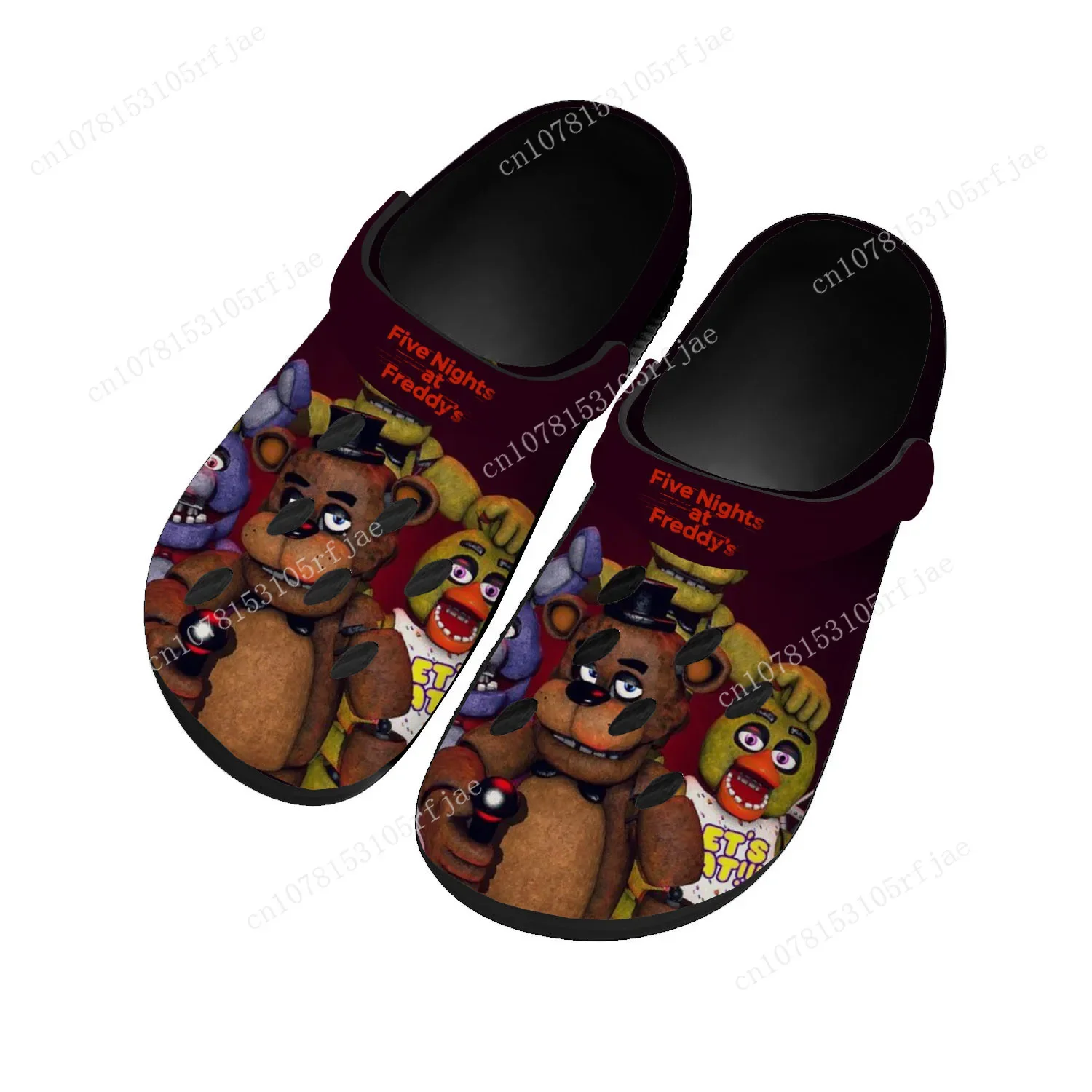 Fnaf Freddy At Game Nights Home Clogs Mens Womens Teenager Tailor Made Water Shoes Garden Beach Hole fashion Slippers Sandals
Fnaf Freddy At Game Nights Home Clogs Mens Womens Teenager Tailor Made Water Shoes Garden Beach Hole fashion Slippers Sandals