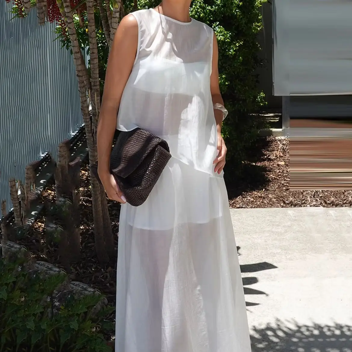 WXOY Fashion Women's Outfit Summer Loose Suit Holiday Perspective Mesh Beach 2 Piece Set Sexy O-neck Sleeveless Vest Top Long Sk
WXOY Fashion Women's Outfit Summer Loose Suit Holiday Perspective Mesh Beach 2 Piece Set Sexy O-neck Sleeveless Vest Top Long Sk