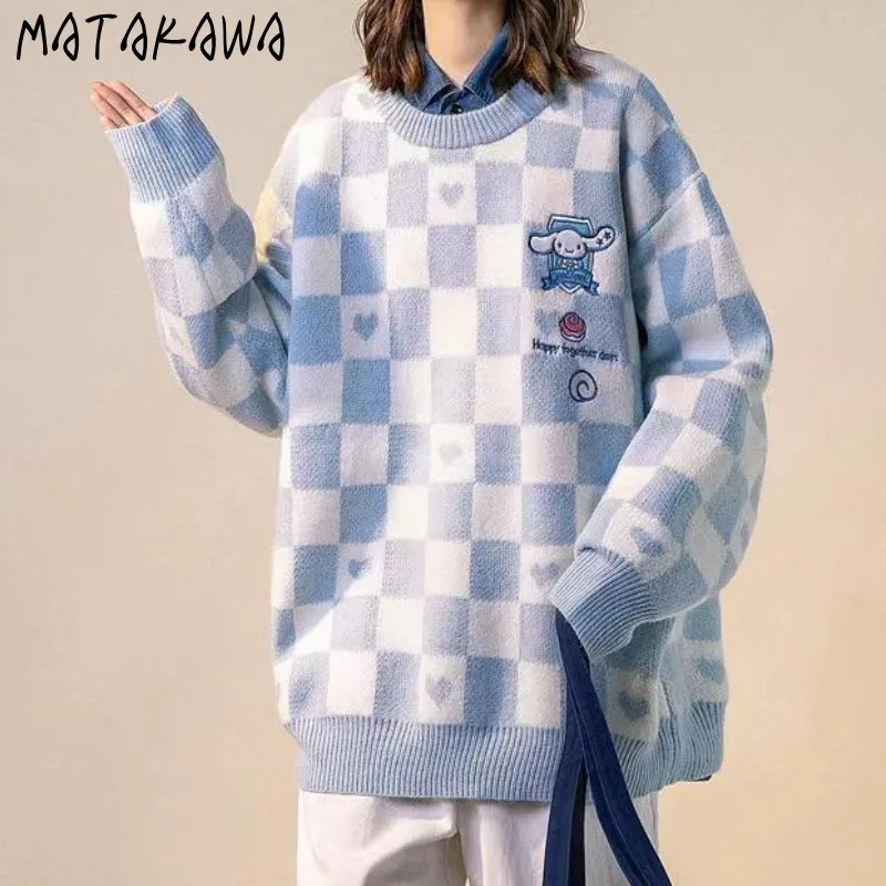 Matakawa Embroidered Cartoon Women Sweaters Japanese Style Plaid Vintage Y2k Pull Femme Autumn Winter Loose Thick Pullovers
Matakawa Embroidered Cartoon Women Sweaters Japanese Style Plaid Vintage Y2k Pull Femme Autumn Winter Loose Thick Pullovers