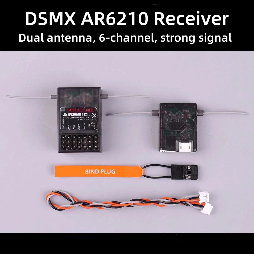 AR6210 Kit 6-Channel DSMX DSM2 Receiver JR 6-Channel Receiver For RC Drone FPV DIY
AR6210 Kit 6-Channel DSMX DSM2 Receiver JR 6-Channel Receiver For RC Drone FPV DIY