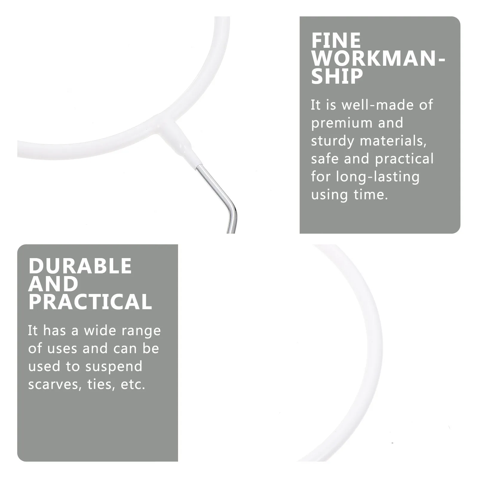 8 Pcs White Scarf Hangers Multi functional Belt Rack Closet Holder Round Tie Wardrobe PVC Smooth Long Use Household Storage
8 Pcs White Scarf Hangers Multi functional Belt Rack Closet Holder Round Tie Wardrobe PVC Smooth Long Use Household Storage