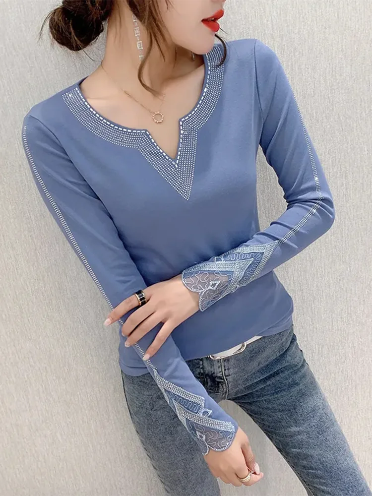 Winsleter Streetwear Tshirt Long Sleeve Tee Women Sexy V Necks Embroidery Diamonds Slim Cotton Tops Autumn Winter T30329JM
Winsleter Streetwear Tshirt Long Sleeve Tee Women Sexy V Necks Embroidery Diamonds Slim Cotton Tops Autumn Winter T30329JM