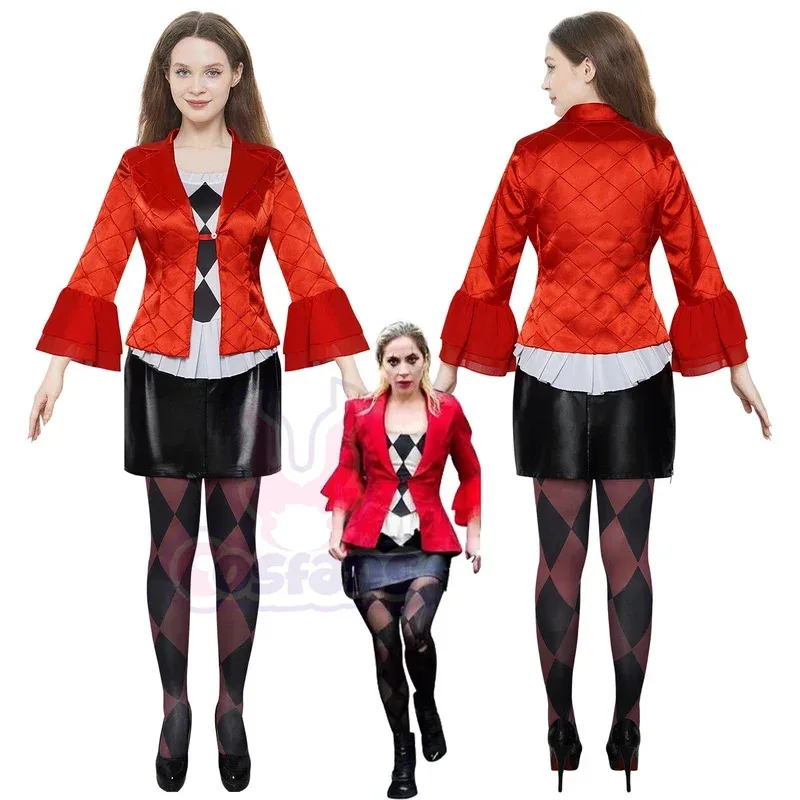 Movie Joker 2 Cosplay Costume Adult Women Lady Shirt Pants Red Coat Wig Suits Women Halloween Carnival Party Costume outfits
Movie Joker 2 Cosplay Costume Adult Women Lady Shirt Pants Red Coat Wig Suits Women Halloween Carnival Party Costume outfits