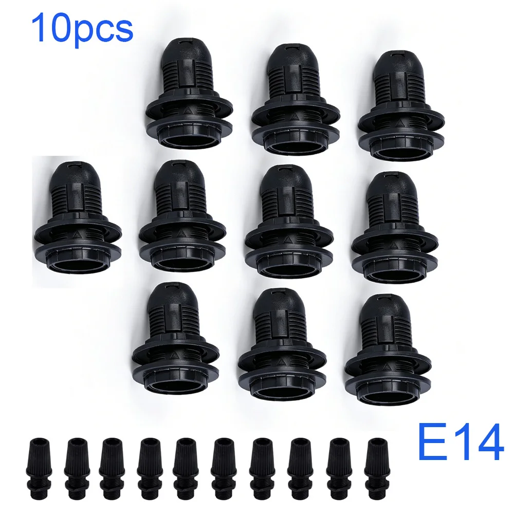 10pcs Lamp Socket E14 Full Tooth Light Bulb Base with Fixing Rings Black Lamp Holder For DIY Lampshade Hanging Lamp Wall Light
10pcs Lamp Socket E14 Full Tooth Light Bulb Base with Fixing Rings Black Lamp Holder For DIY Lampshade Hanging Lamp Wall Light