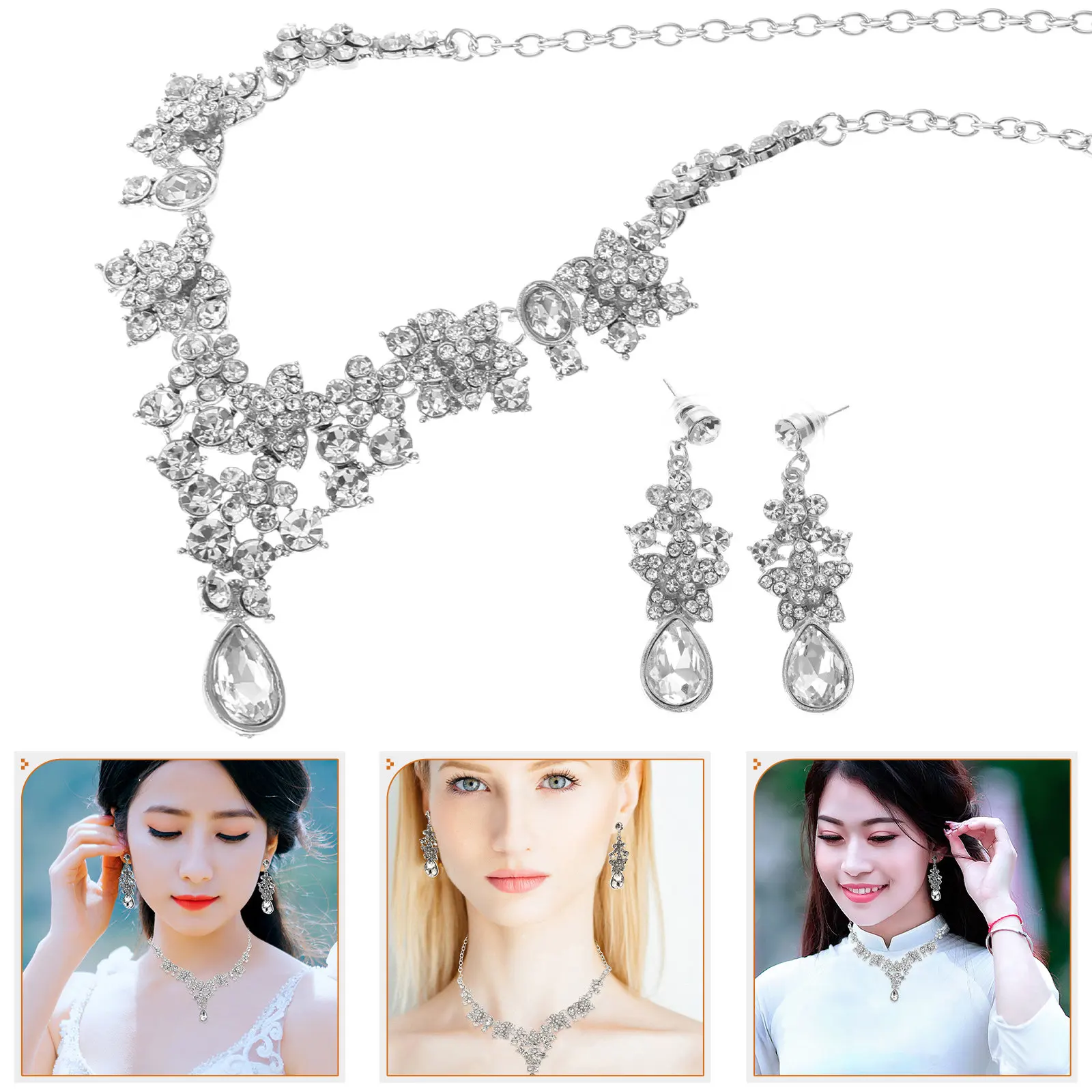 1Set Crystal Necklace Earring Set for Women Elegant Bridal Jewelry Dainty Party Prom Accessory Stylish Danglers Delicate Pendant
1Set Crystal Necklace Earring Set for Women Elegant Bridal Jewelry Dainty Party Prom Accessory Stylish Danglers Delicate Pendant