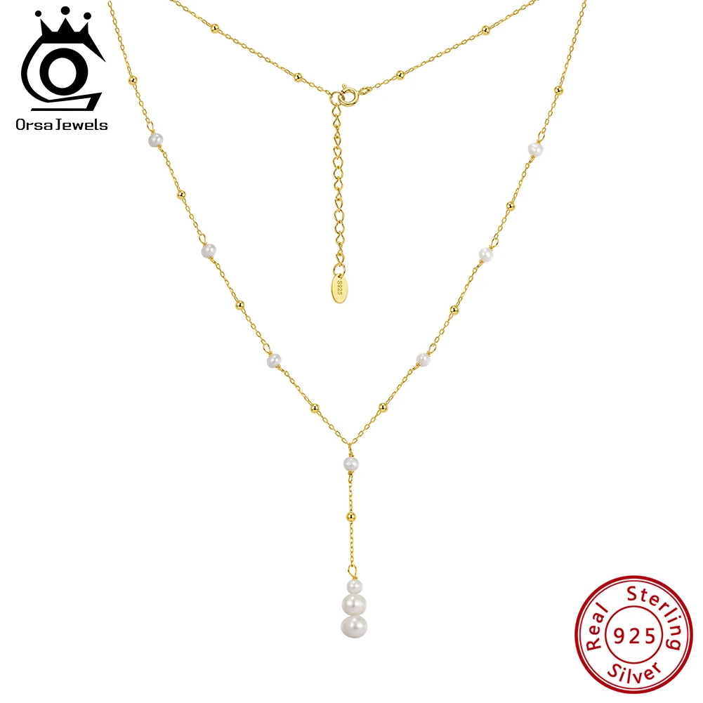 ORSA JEWELS Trendy 925 Sterling Silver Freshwater Pearl Pendant Y Shape Chain Choker Necklace Wedding Party Jewelry Gift GPN107
ORSA JEWELS Trendy 925 Sterling Silver Freshwater Pearl Pendant Y Shape Chain Choker Necklace Wedding Party Jewelry Gift GPN107