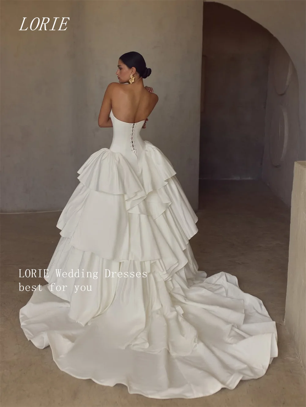 LORIE Luxury A Line Civil Wedding Dress Gala Strapless Bridal Dresses Tiered Cake Engagement Wedding Gown Customized 2026
LORIE Luxury A Line Civil Wedding Dress Gala Strapless Bridal Dresses Tiered Cake Engagement Wedding Gown Customized 2026