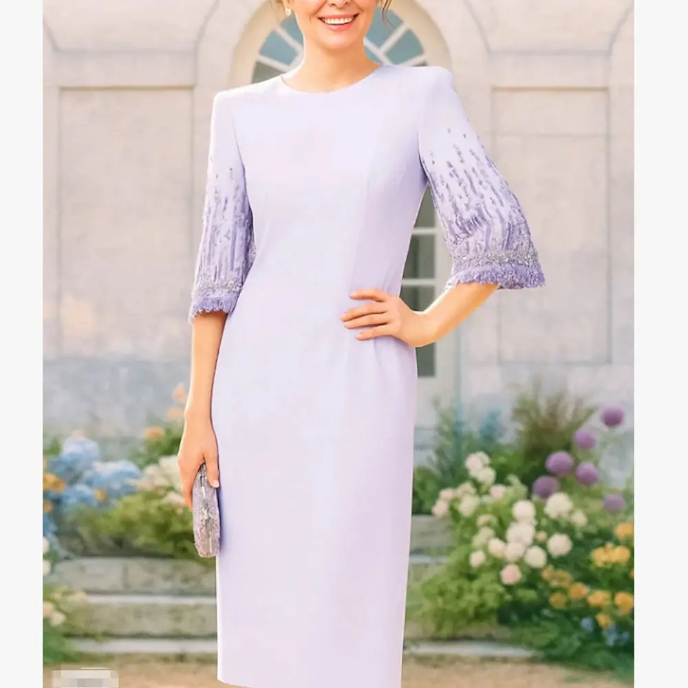 Customized New In Elegant Mother of the Bride Dresses O-Neck Knee-Length Mermaid Evening Gala Wedding Guest Groom Dress 2026
Customized New In Elegant Mother of the Bride Dresses O-Neck Knee-Length Mermaid Evening Gala Wedding Guest Groom Dress 2026