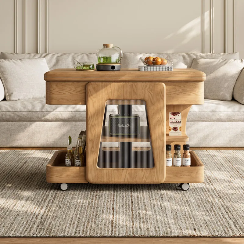 Solid wood movable coffee table for small household lifting folding side table
Solid wood movable coffee table for small household lifting folding side table