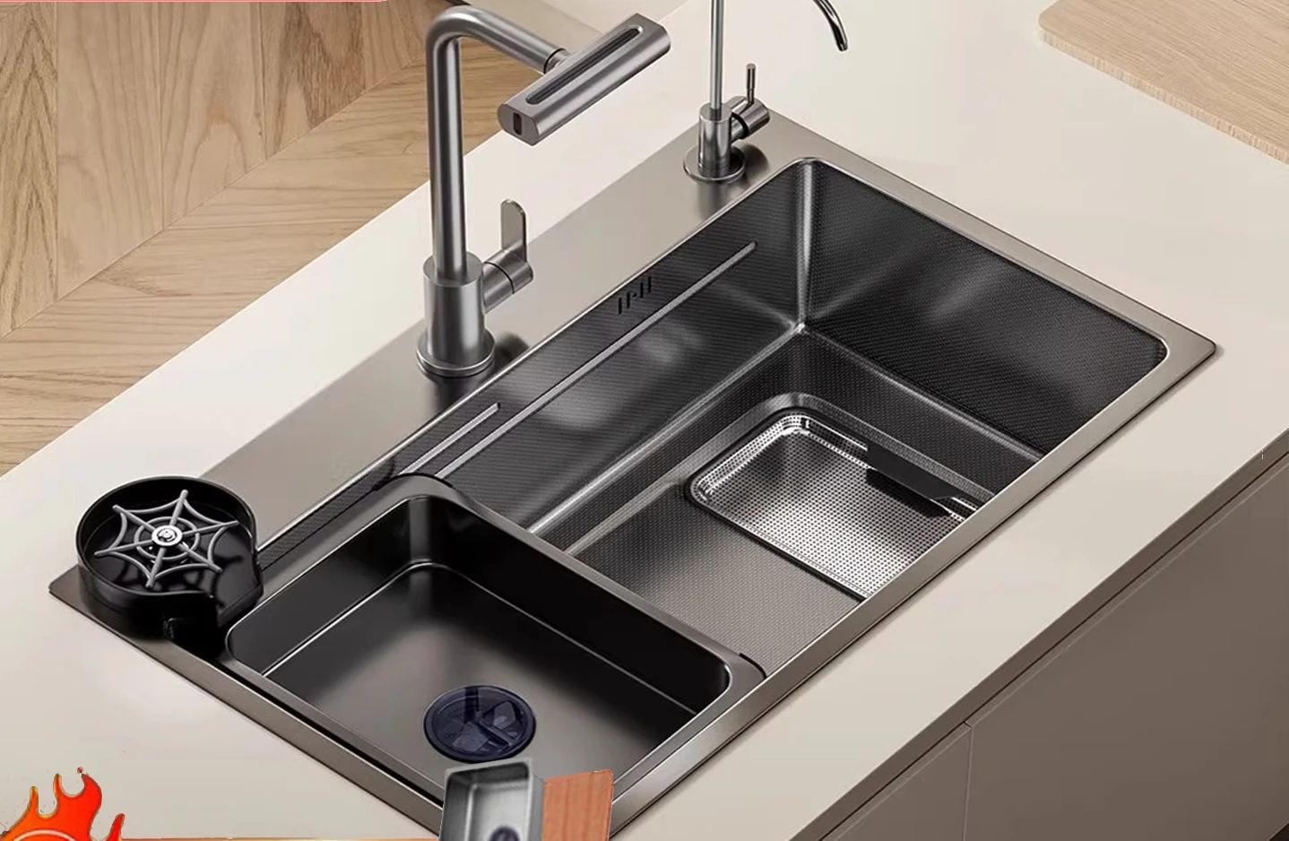 Kitchen vegetable basin thickened 4mm slag sink large single slot household stainless steel under-counter basin dishwashing sink
Kitchen vegetable basin thickened 4mm slag sink large single slot household stainless steel under-counter basin dishwashing sink