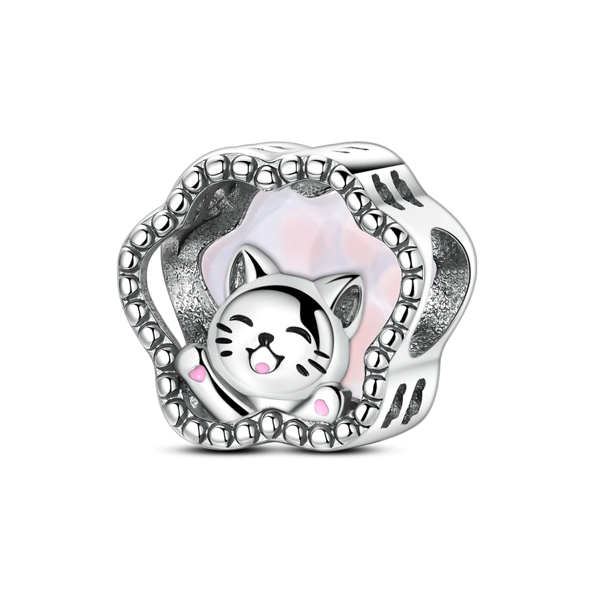 925 Sterling Silver Pink CZ Cat Paw Charm Fit Women DIY Bracelet Necklace Fashion Jewelry Pet Kitten Lover Gift
925 Sterling Silver Pink CZ Cat Paw Charm Fit Women DIY Bracelet Necklace Fashion Jewelry Pet Kitten Lover Gift