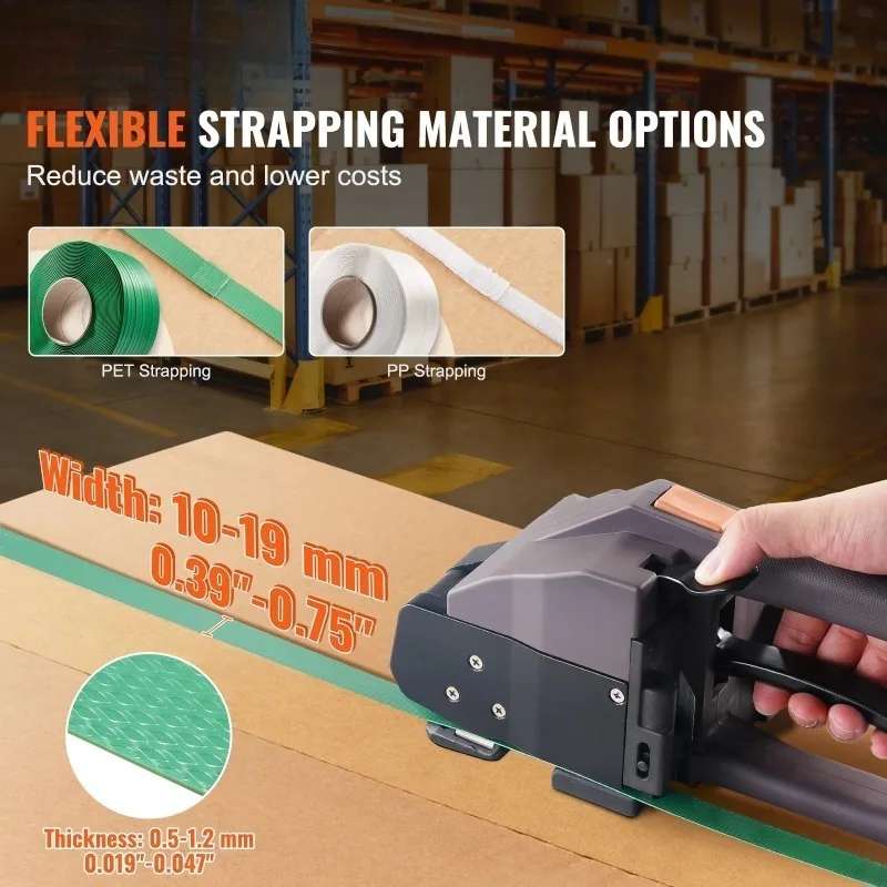 Electric Strapping Machine Powered Automatic Banding Tool with Digital Display for 0.39"-0.75" PP PET Straps Packaging
Electric Strapping Machine Powered Automatic Banding Tool with Digital Display for 0.39"-0.75" PP PET Straps Packaging