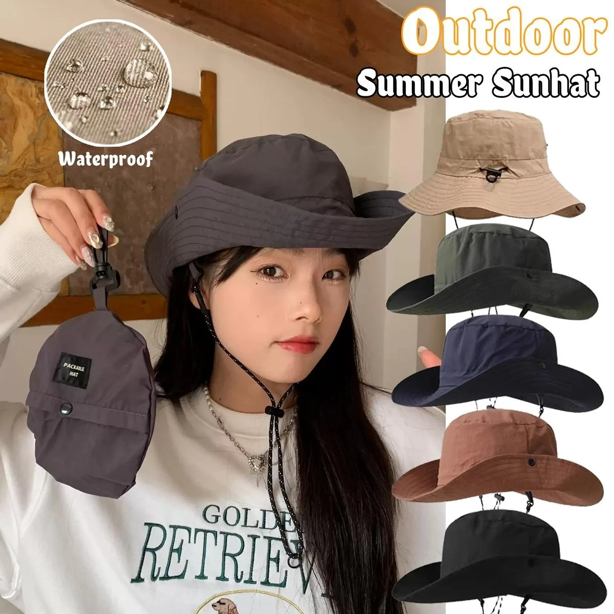 Outdoor Fisherman Hat Foldable Fashion Bucket Windproof Waterproof With Adjustable Tie Rope Outdoor Camping Travle Mountain Hat
Outdoor Fisherman Hat Foldable Fashion Bucket Windproof Waterproof With Adjustable Tie Rope Outdoor Camping Travle Mountain Hat