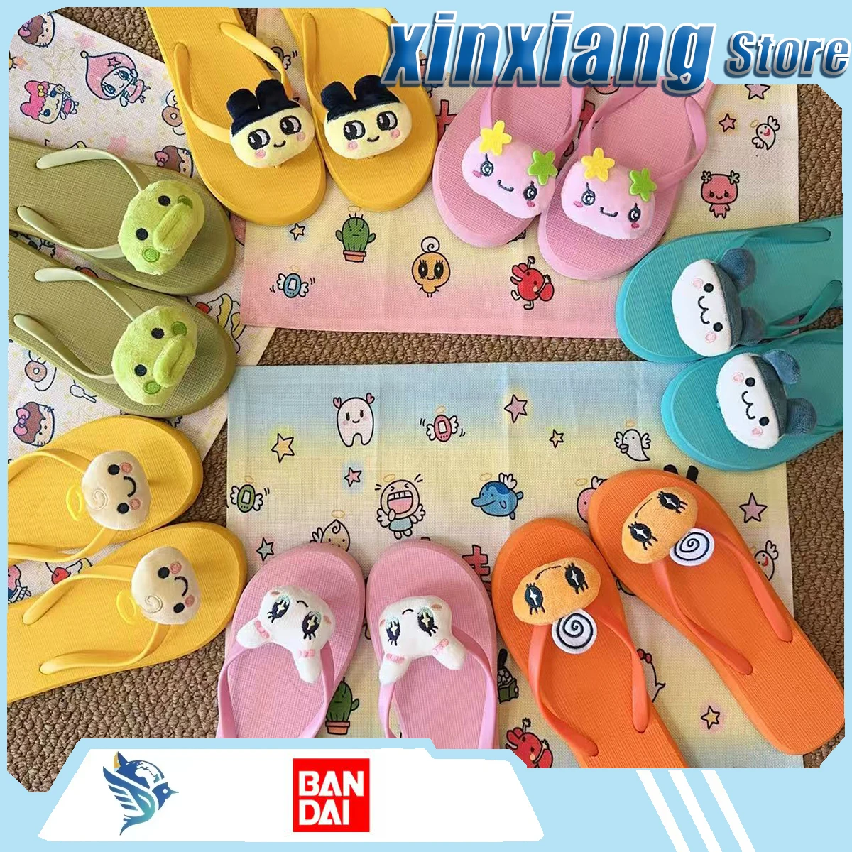 Bandai Tamagotchi slipper Put on indoor flat-soled flip-flops at home Summer outerwear with flared legs comics souvenirs trendy
Bandai Tamagotchi slipper Put on indoor flat-soled flip-flops at home Summer outerwear with flared legs comics souvenirs trendy