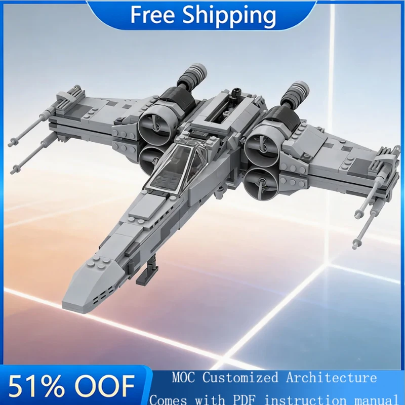 691 PCS MOC Star Battle X-wing Interstellar Combat Aircraft Model Building Blocks Bricks Creative Assembly Birthday Gift For Kid
691 PCS MOC Star Battle X-wing Interstellar Combat Aircraft Model Building Blocks Bricks Creative Assembly Birthday Gift For Kid