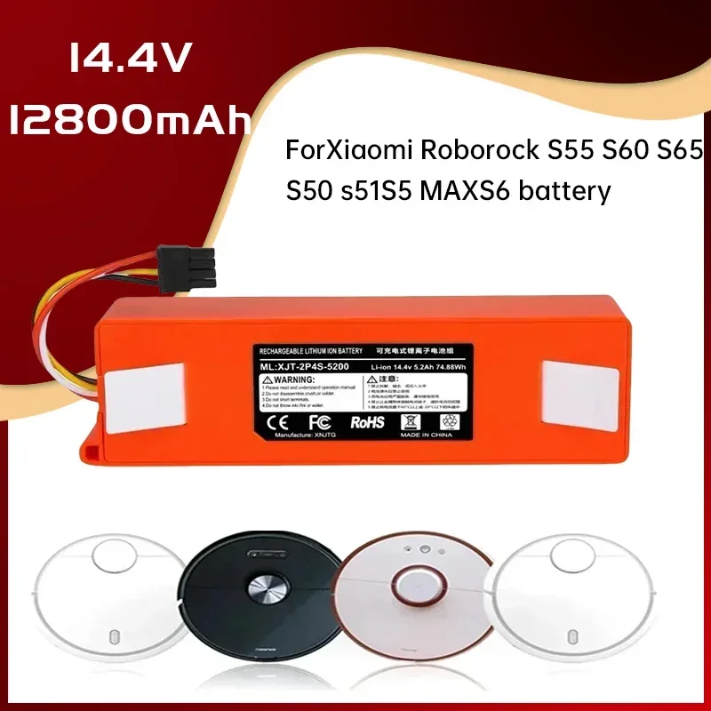 Genuine 14.4V 5200mAh-12800mAh OEM Battery Compatible with Xiaomi Roborock S5/S6 Series
Genuine 14.4V 5200mAh-12800mAh OEM Battery Compatible with Xiaomi Roborock S5/S6 Series