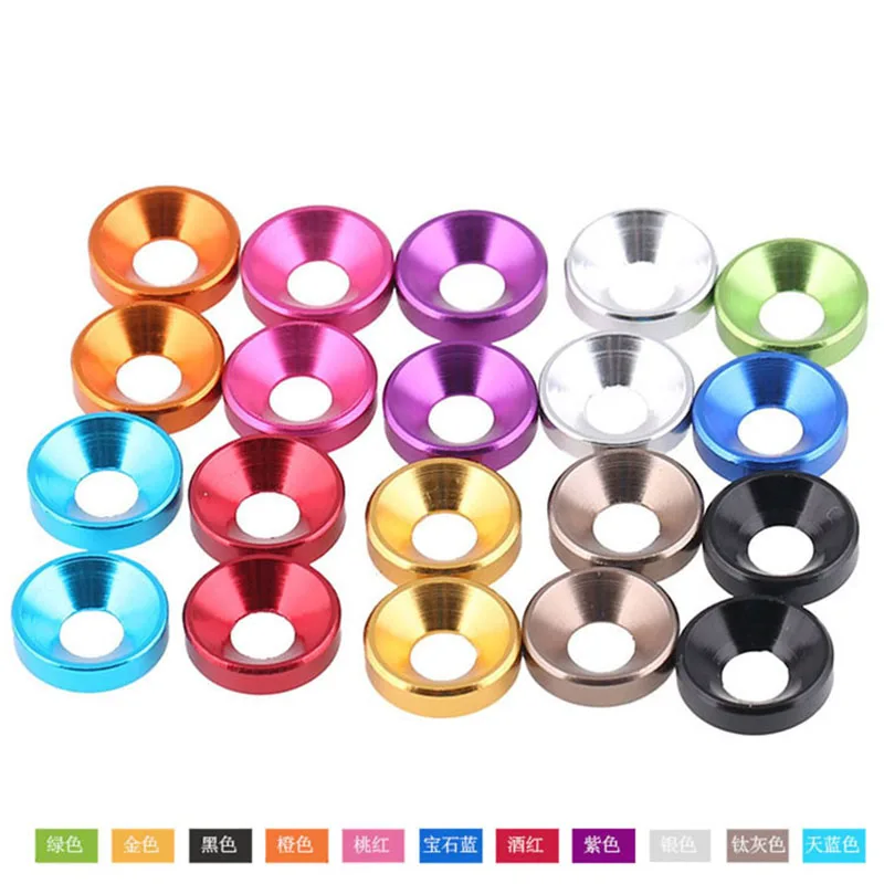 2pcs Colorful Aluminum Alloy Countersunk Head Flat Washer Bolt Washers Gasket M2 M3 M4 M5 Anodized Screw Circular Flat Washer
2pcs Colorful Aluminum Alloy Countersunk Head Flat Washer Bolt Washers Gasket M2 M3 M4 M5 Anodized Screw Circular Flat Washer 