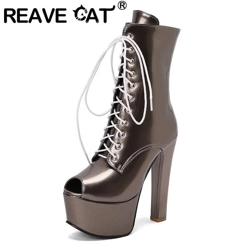 REAVE CAT Сексуальные модные женские сандалии с открытым носком на высоком каблуке 15 см на платформе с холмом 6 см на молнии на шнуровке Большой размер 43 44 Туфли для вечеринок
REAVE CAT Сексуальные модные женские сандалии с открытым носком на высоком каблуке 15 см на платформе с холмом 6 см на молнии на шнуровке Большой размер 43 44 Туфли для вечеринок