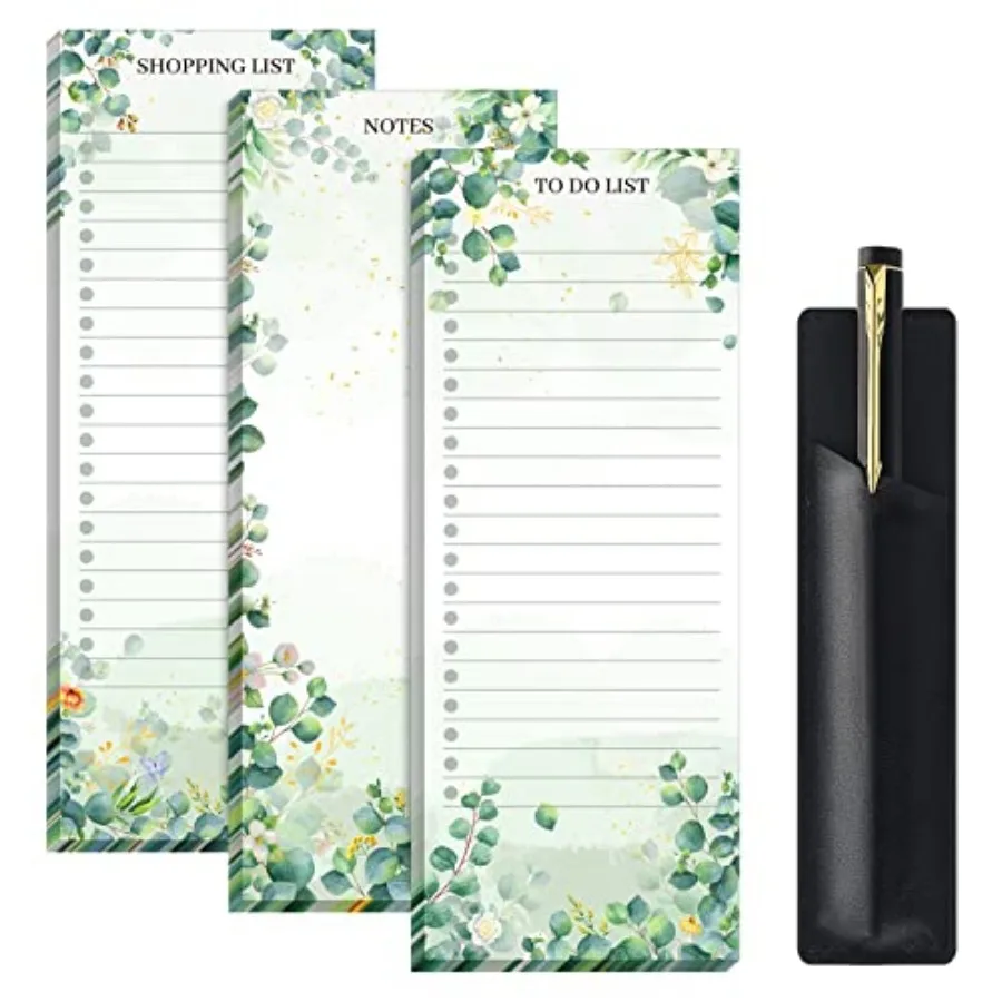 3 Sets Grocery List Magnetic Notepad for Fridge with PU Leather Pen Holder Refrigerator Note Pad Magnet Shopping List Memo Note
3 Sets Grocery List Magnetic Notepad for Fridge with PU Leather Pen Holder Refrigerator Note Pad Magnet Shopping List Memo Note