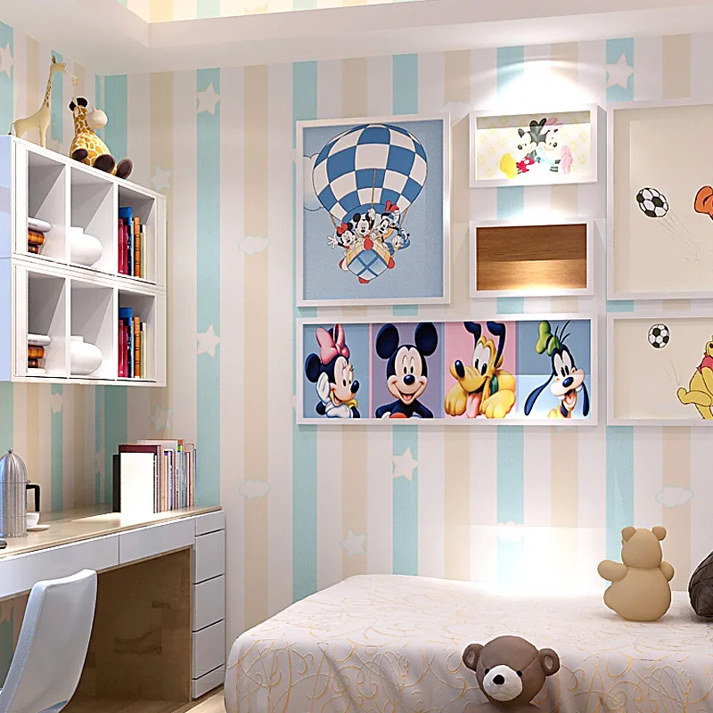 Children's Room Princess Room Non-Woven Wallpaper Blue Pink Vertical Stripes Bedroom Boys and Girls Room Cartoon Wallpaper
Children's Room Princess Room Non-Woven Wallpaper Blue Pink Vertical Stripes Bedroom Boys and Girls Room Cartoon Wallpaper