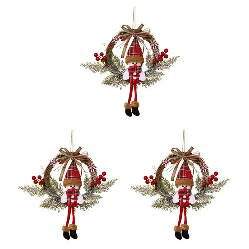 3X Artificial Christmas Wreath For Front Door Wall Window Farmhouse Home Decoration, Snowman(Small)-AT64
3X Artificial Christmas Wreath For Front Door Wall Window Farmhouse Home Decoration, Snowman(Small)-AT64