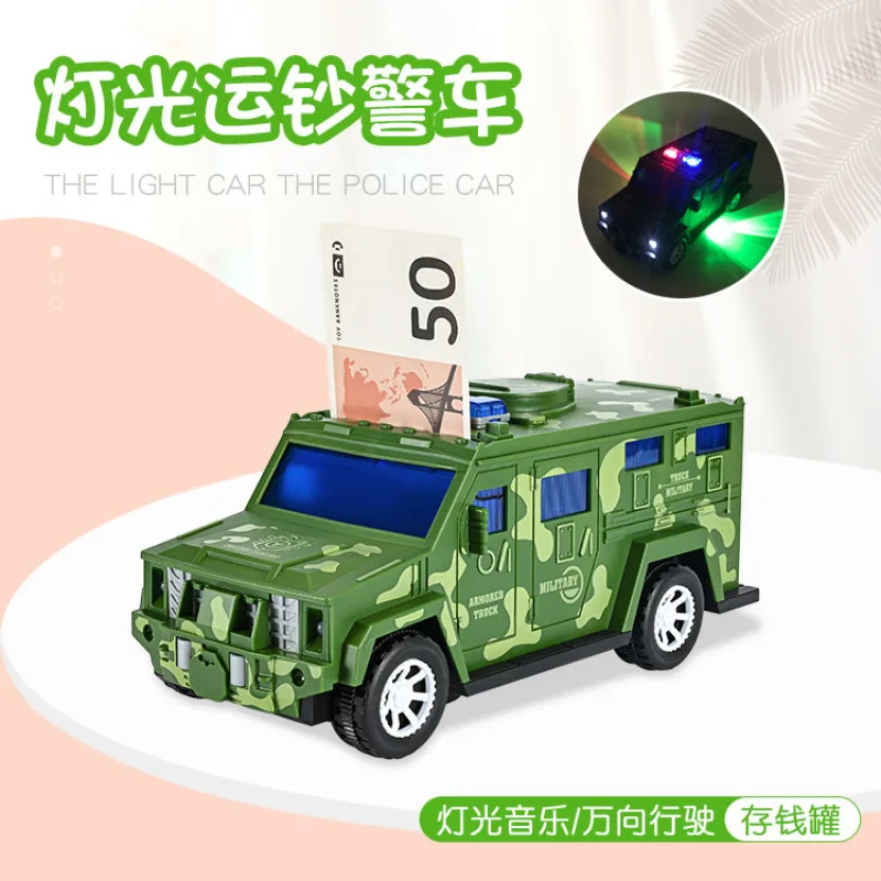 Camouflage Double Color Light Transport Money Police Van Universal Form Can Be Used as a Piggy Bank Creative Electric Toy Car
Camouflage Double Color Light Transport Money Police Van Universal Form Can Be Used as a Piggy Bank Creative Electric Toy Car