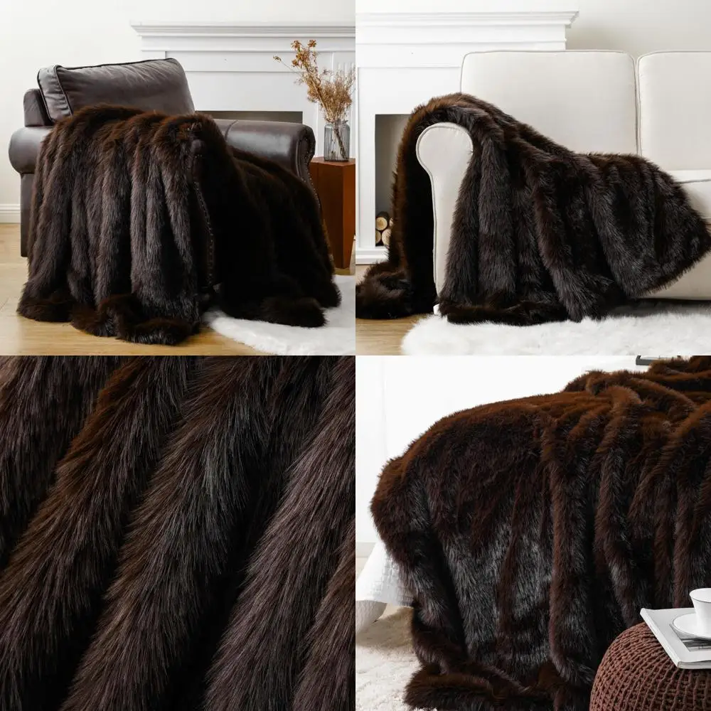 Elegant Plush Brown Faux Fur Blanket for Cozy Comfort on Couch, Sofa, Chair, and Bed 
Elegant Plush Brown Faux Fur Blanket for Cozy Comfort on Couch, Sofa, Chair, and Bed