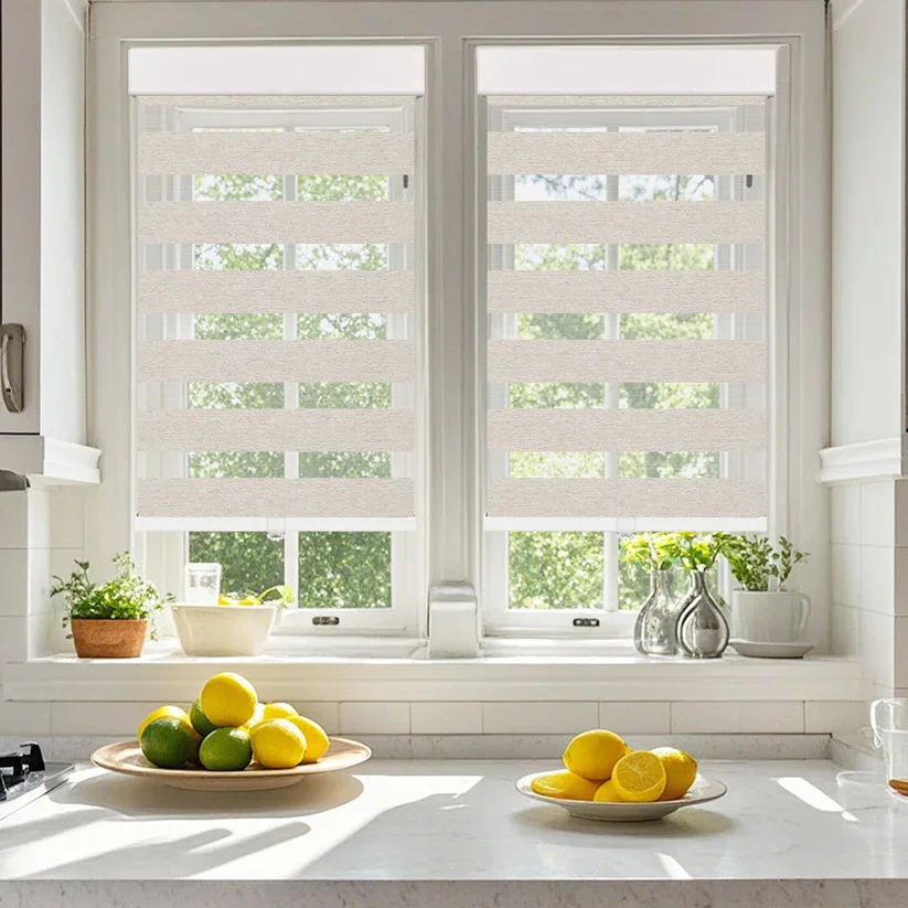 Cordless Zebra Blinds for Windows Pull Down Roller Window Shades Dual Layer Light Filtering Privacy for Day and Night
Cordless Zebra Blinds for Windows Pull Down Roller Window Shades Dual Layer Light Filtering Privacy for Day and Night