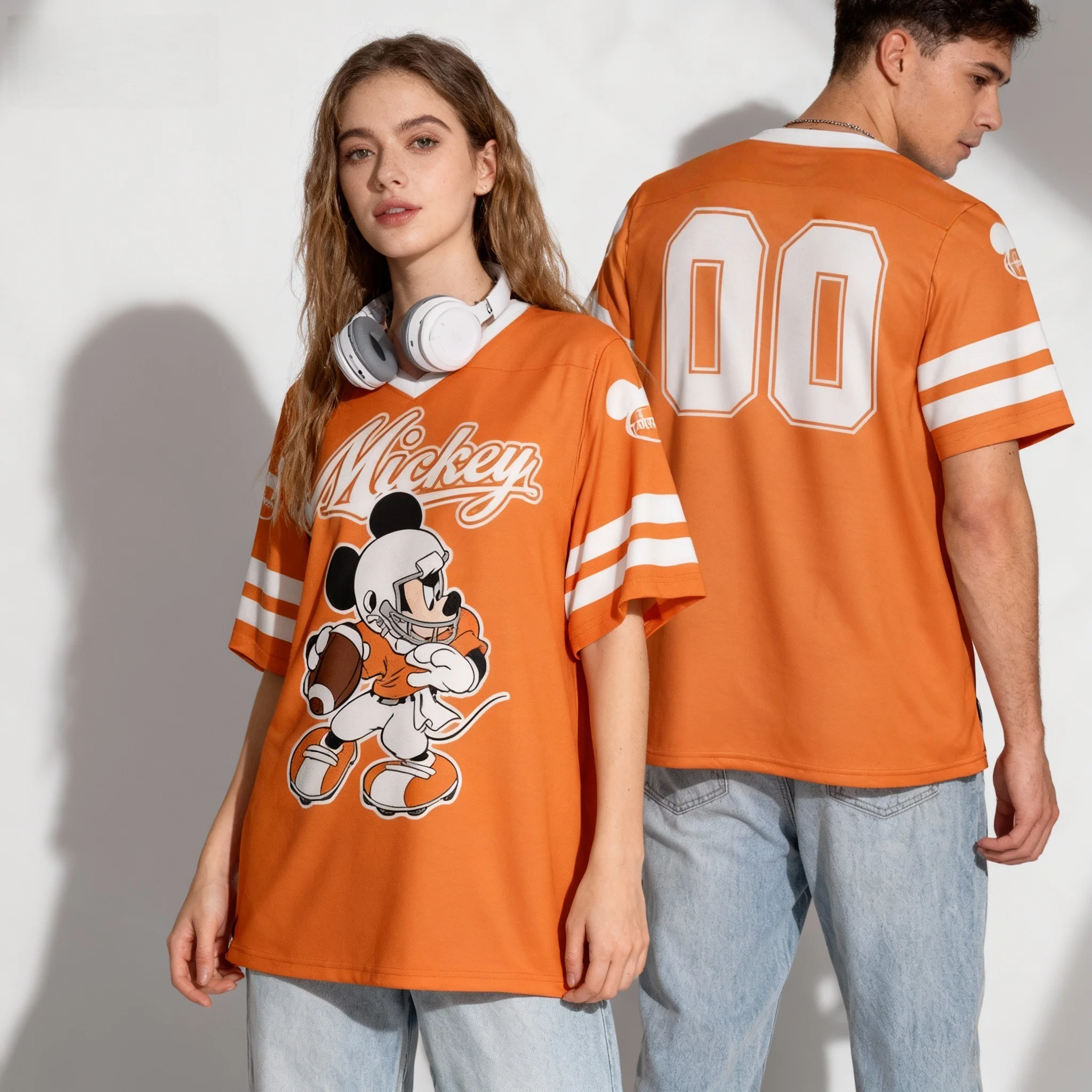 Футбольная бейсбольная футболка Disney с Микки/Минни, летняя футболка, супер большая женская и мужская футболка для взрослых 25/26, популярная с короткими рукавами
Футбольная бейсбольная футболка Disney с Микки/Минни, летняя футболка, супер большая женская и мужская футболка для взрослых 25/26, популярная с короткими рукавами