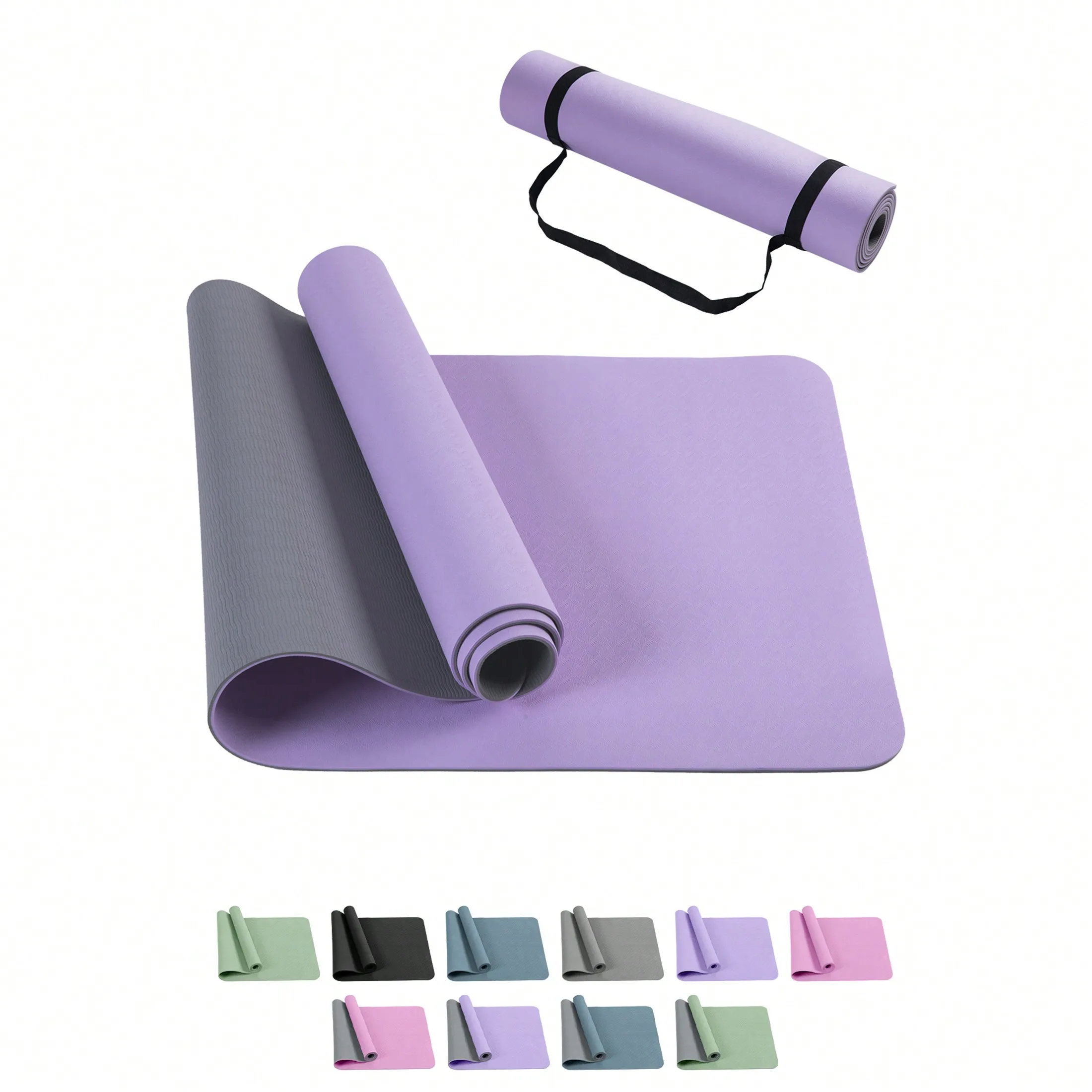 Thickened TPE yoga mat non slip textured surface with carry strap 6mm 8mm soft cushion mat for pilates gymnastics home gym
Thickened TPE yoga mat non slip textured surface with carry strap 6mm 8mm soft cushion mat for pilates gymnastics home gym