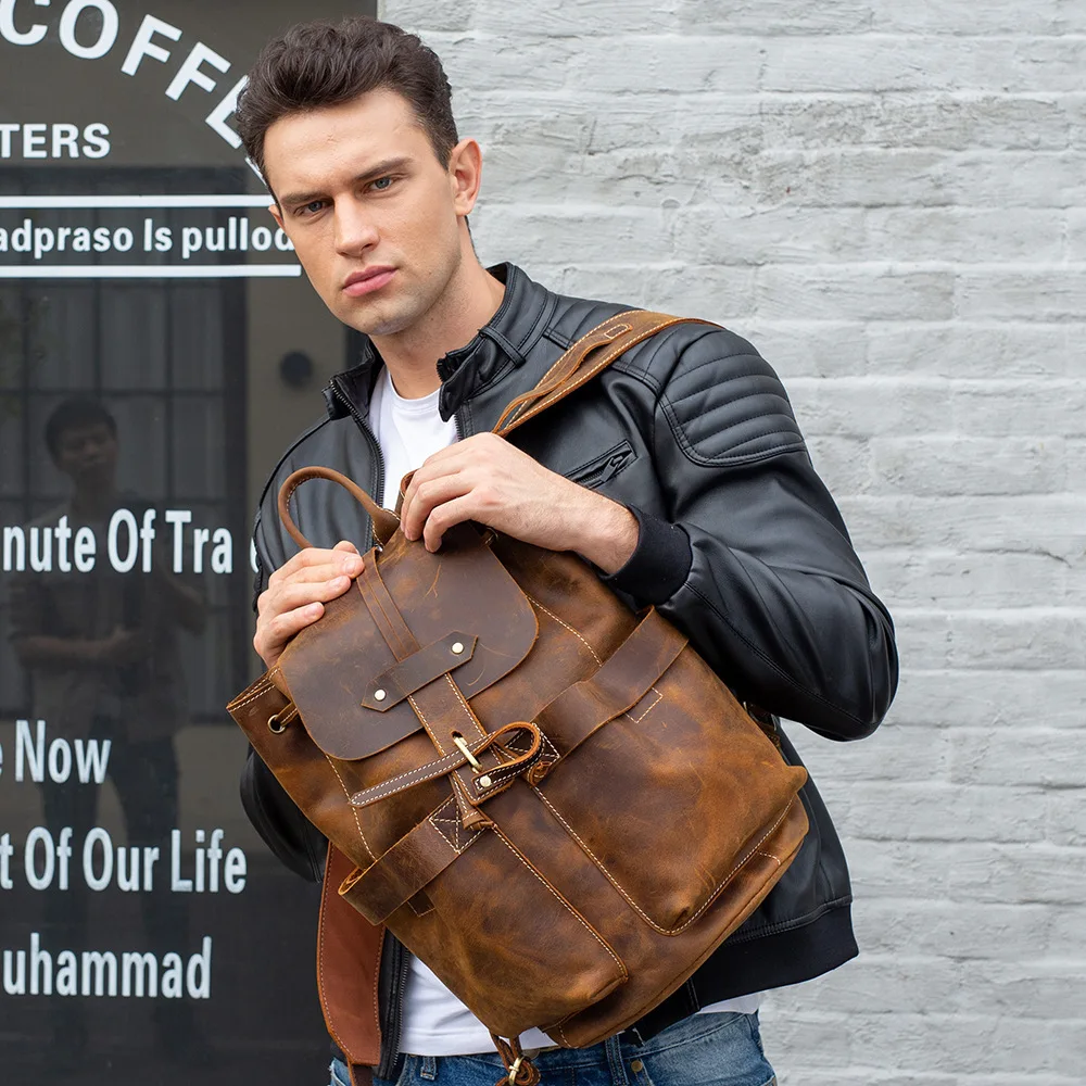 Executive Flap Backpack in Crazy Horse Leather — Vintage Sophisticated Rucksack, Premium Cowhide Business Bag for Men
Executive Flap Backpack in Crazy Horse Leather — Vintage Sophisticated Rucksack, Premium Cowhide Business Bag for Men