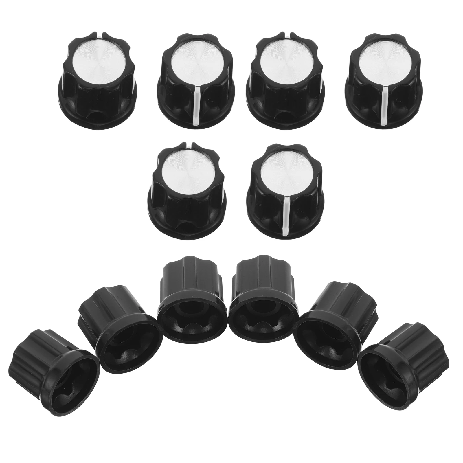12pcs Electric Guitar Knob Caps Durable Aluminum Plastic Volume Tone Control Pedal Toppers Speed Pointer Metal Bass Knobs -
12pcs Electric Guitar Knob Caps Durable Aluminum Plastic Volume Tone Control Pedal Toppers Speed Pointer Metal Bass Knobs -
