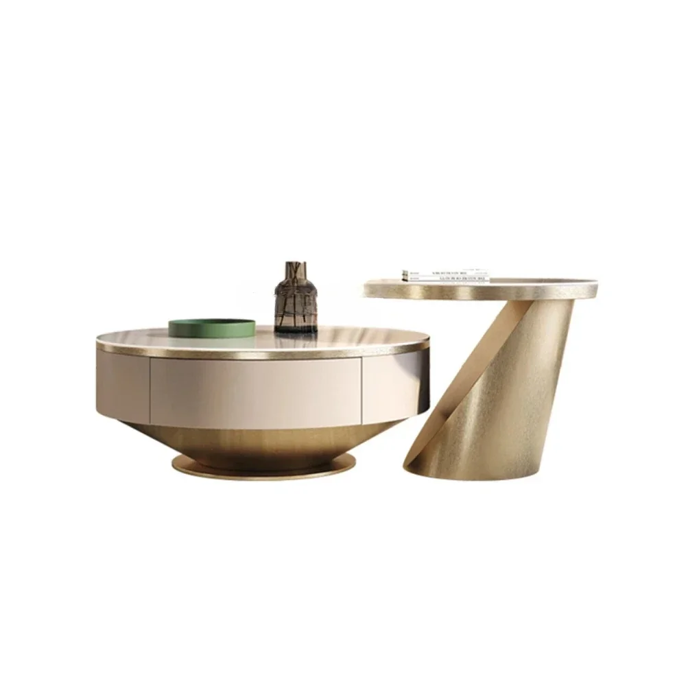 Italian-Style Light Luxury round Stainless Steel Solid Wood Living Room with Drawer Modern Minimalist Stone Plate Coffee Table
Italian-Style Light Luxury round Stainless Steel Solid Wood Living Room with Drawer Modern Minimalist Stone Plate Coffee Table