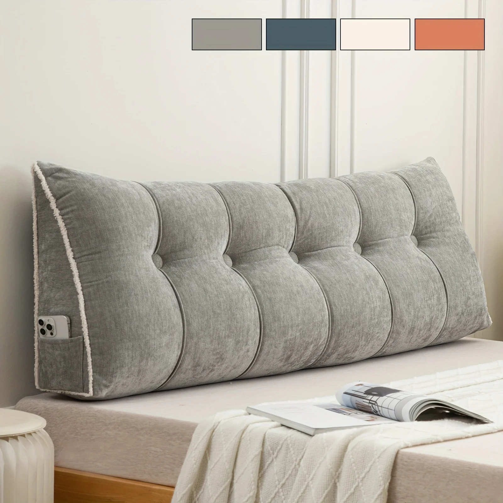 Soft Chenille Triangular Headboard Pillow College Dorm Wedge Pillow Backrest Cushion Multifunctional Upholstered Bolster Positioning Rest Reading Pillow Back Support Daybed Pillow Back Cushion with Removable Cover Side Pocket
Soft Chenille Triangular Headboard Pillow College Dorm Wedge Pillow Backrest Cushion Multifunctional Upholstered Bolster Positioning Rest Reading Pillow Back Support Daybed Pillow Back Cushion with Removable Cover Side Pocket