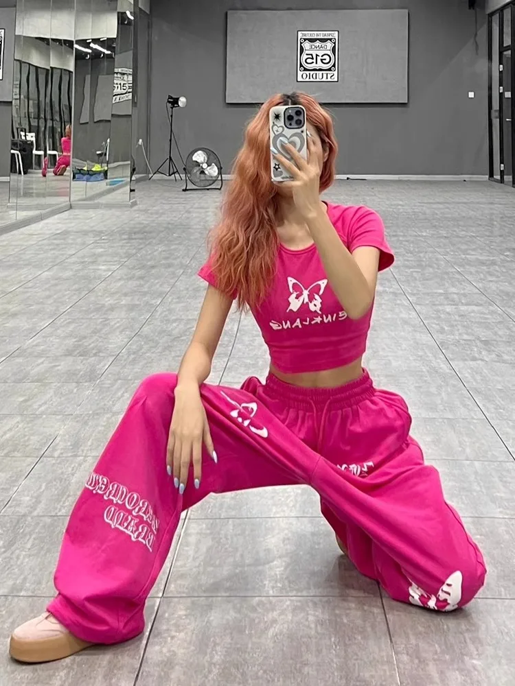 American style jazz dance jazz rose red/black sports pants for women in spring high waist slim loose wide leg plus size pants
American style jazz dance jazz rose red/black sports pants for women in spring high waist slim loose wide leg plus size pants