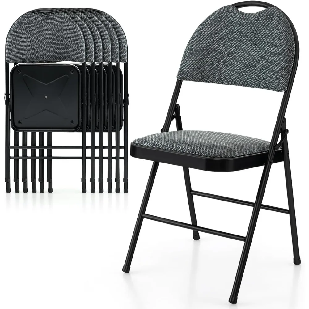 Padded Folding Chairs 6 Pack, Portable Steel Frame Dining Chairs with Cushion & Carry Design Back, Foldable Guest Chairs for In
Padded Folding Chairs 6 Pack, Portable Steel Frame Dining Chairs with Cushion & Carry Design Back, Foldable Guest Chairs for In